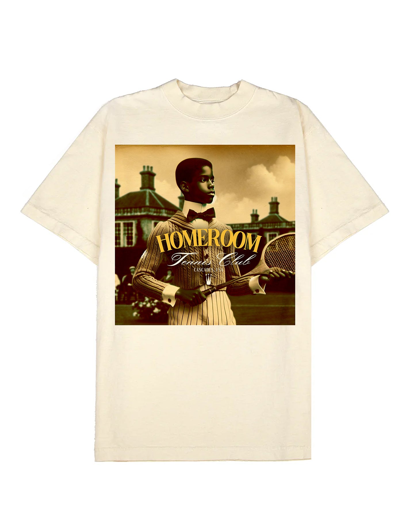 HOMEROOM - "VINTAGE TENNIS CLUB" CREAM TEE