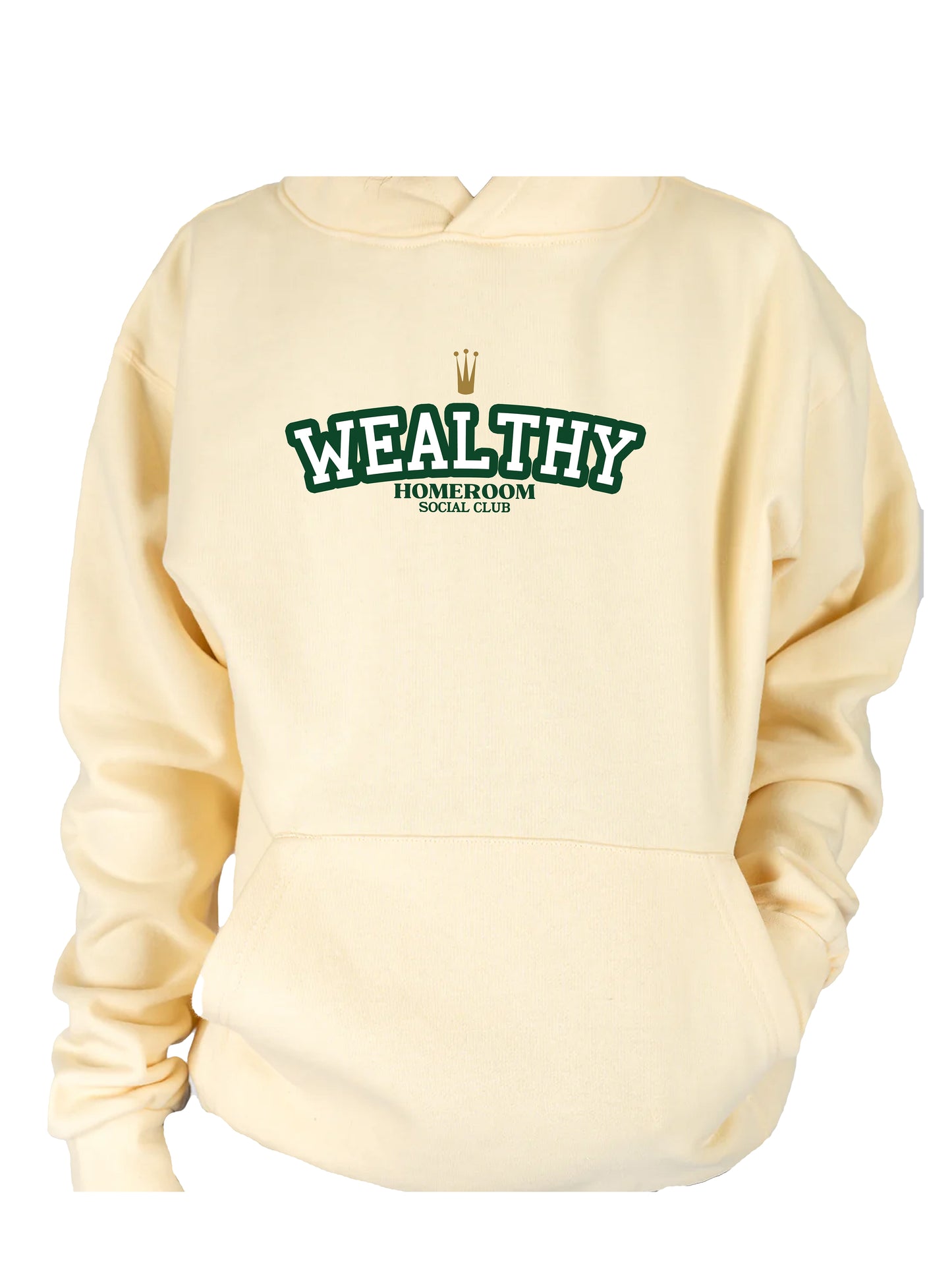 HOMEROOM-"WEALTHY HOODIE" CREAM HOODIE